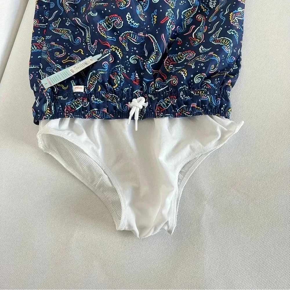 Swim Shorts Sea Horses Boys M (8/10) Shapes Printed Cat & Jack Navy Blue